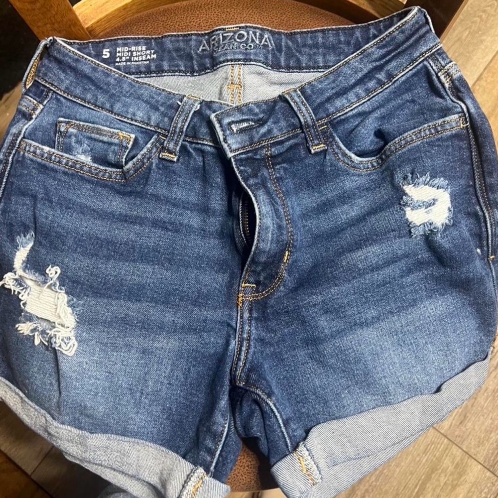 Arizona Jean Company Women's Distressed Blue Jean Shorts